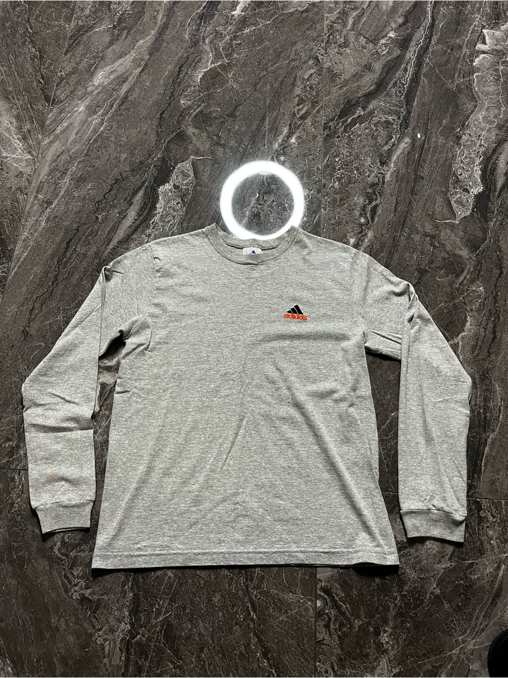 Vintage 90s Adidas Embroidered Long Sleeve T Shirt Grey Small Made in Canada
